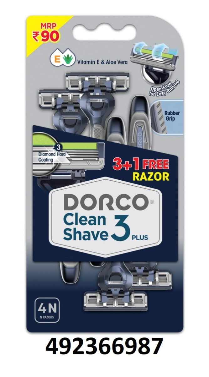 Dorco Clean Shave Razor 3+1 Free